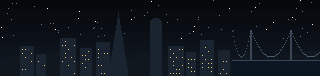 Pixel skyline of San Francisco